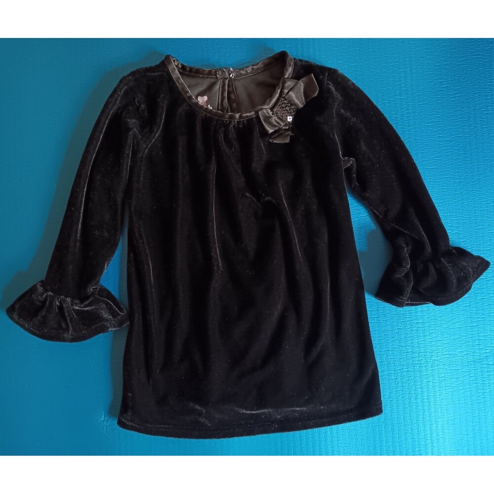 shirt 18 months Koala Baby peasant blouse black velvet with bow